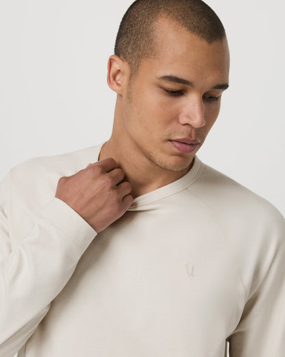 Coronado Crew - Relaxed Fit Men's Ivory Heather Crew - Vuori