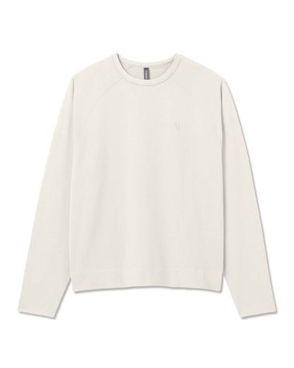 Coronado Crew - Relaxed Fit Men's Ivory Heather Crew - Vuori