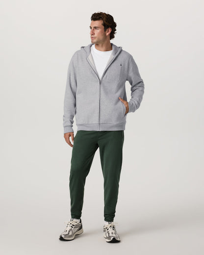 Seaside Full Zip 2.0 Men's Light Heather Grey Hoodie - Vuori