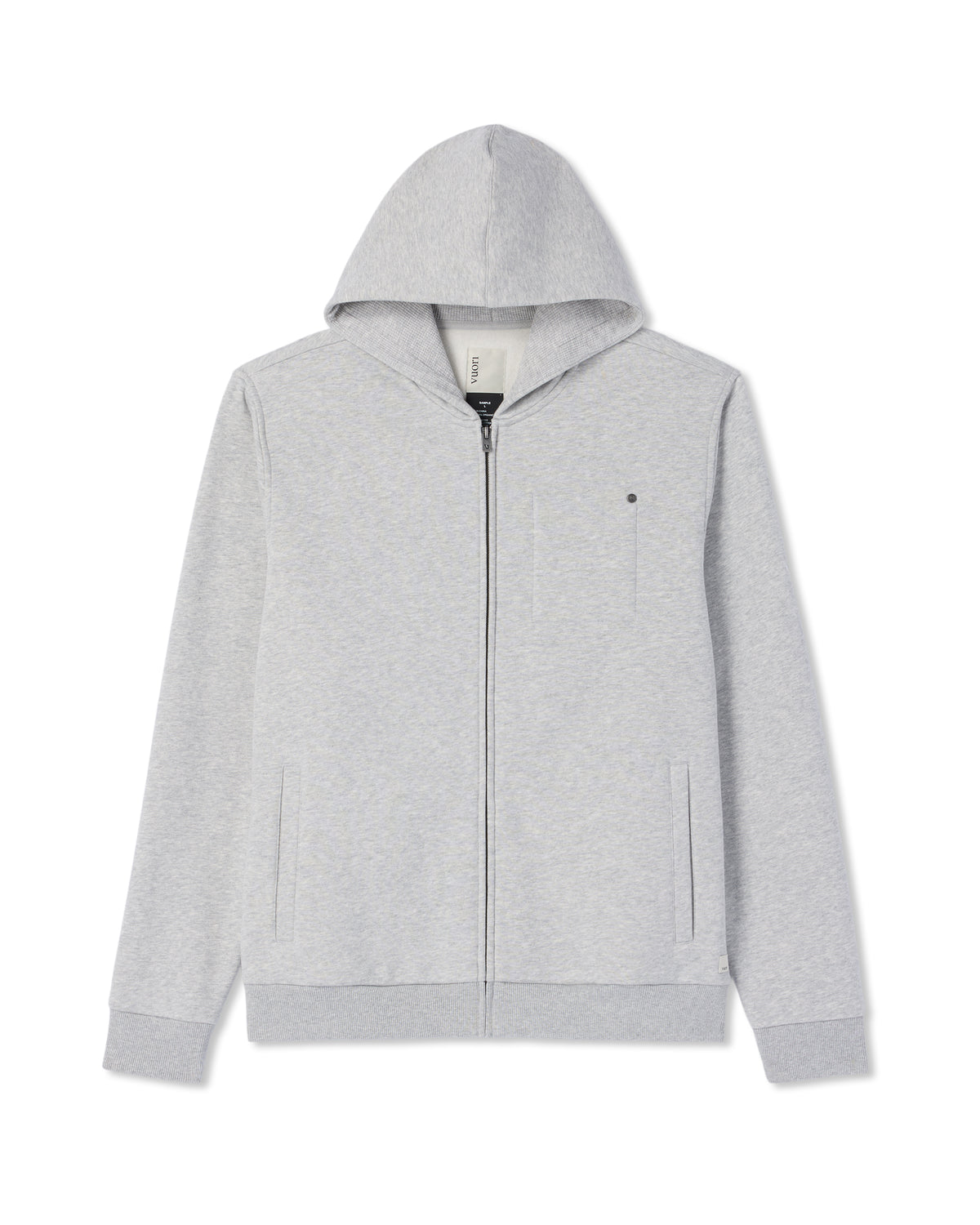 Seaside Full Zip 2.0 Men's Light Heather Grey Hoodie - Vuori