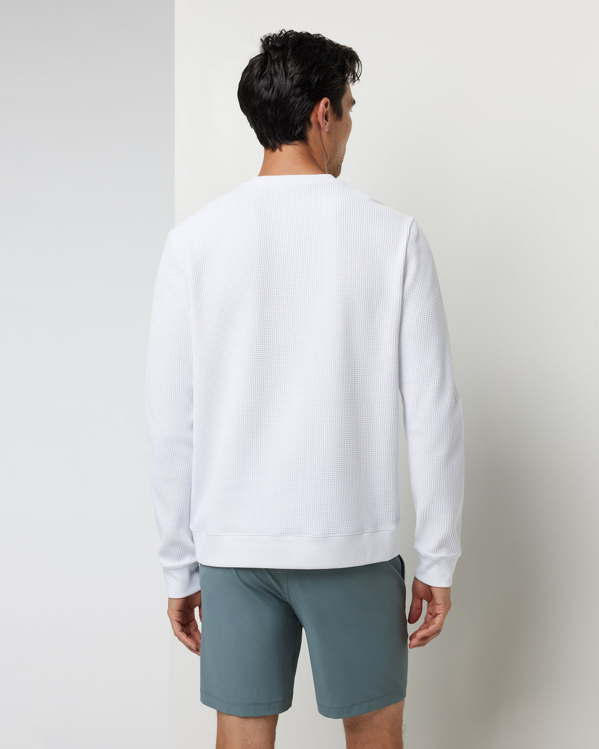 Jamestown Crew Men's White Waffle Crewneck - Vuori