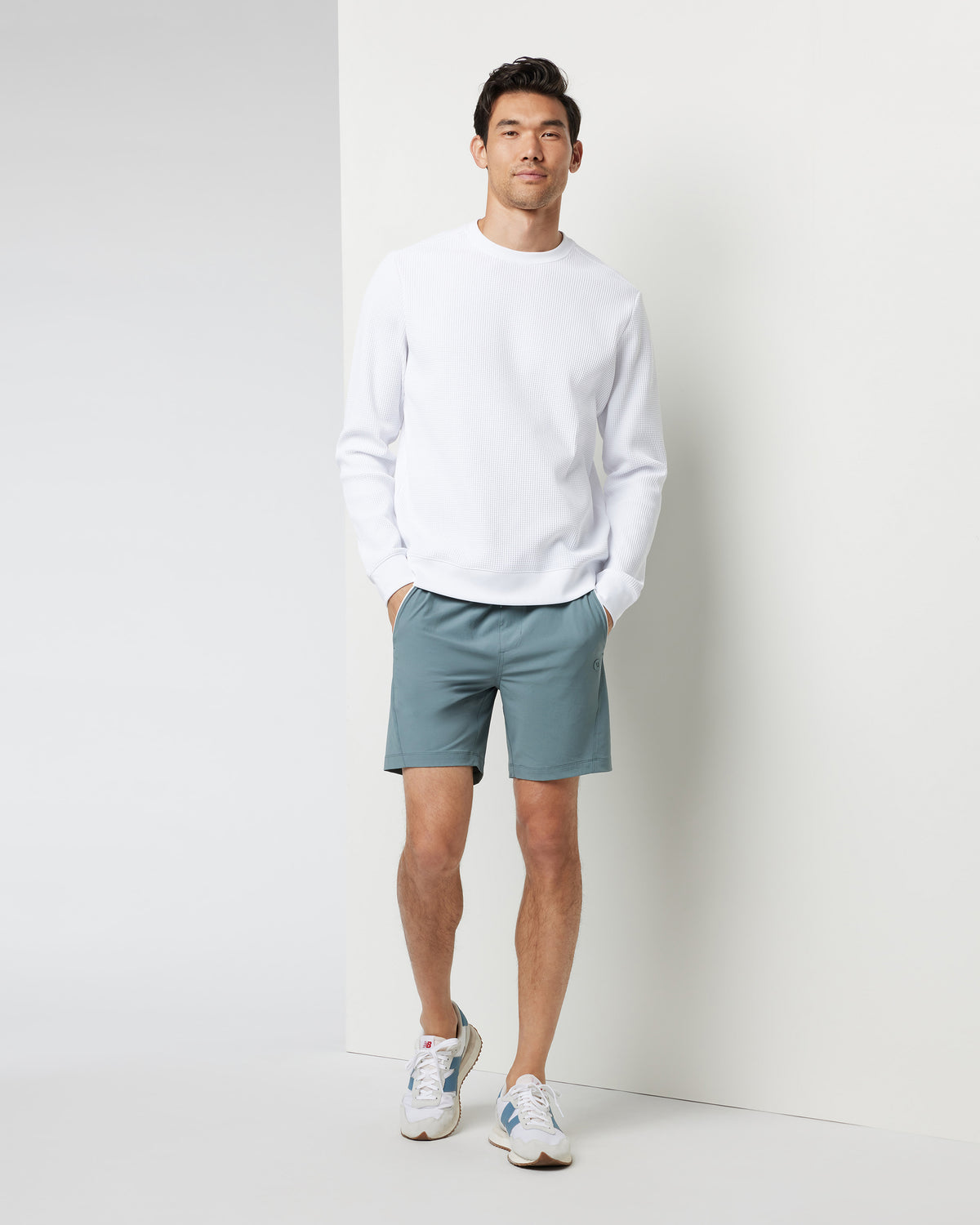 Jamestown Crew Men's White Waffle Crewneck - Vuori