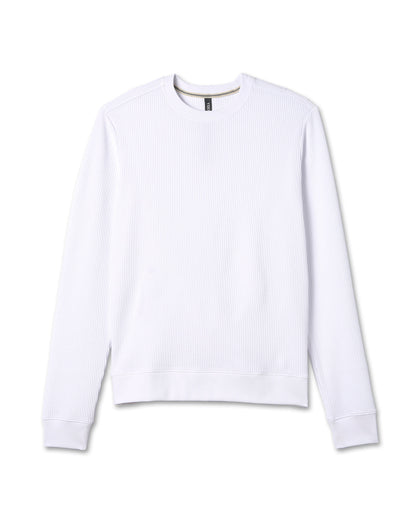 Jamestown Crew Men's White Waffle Crewneck - Vuori
