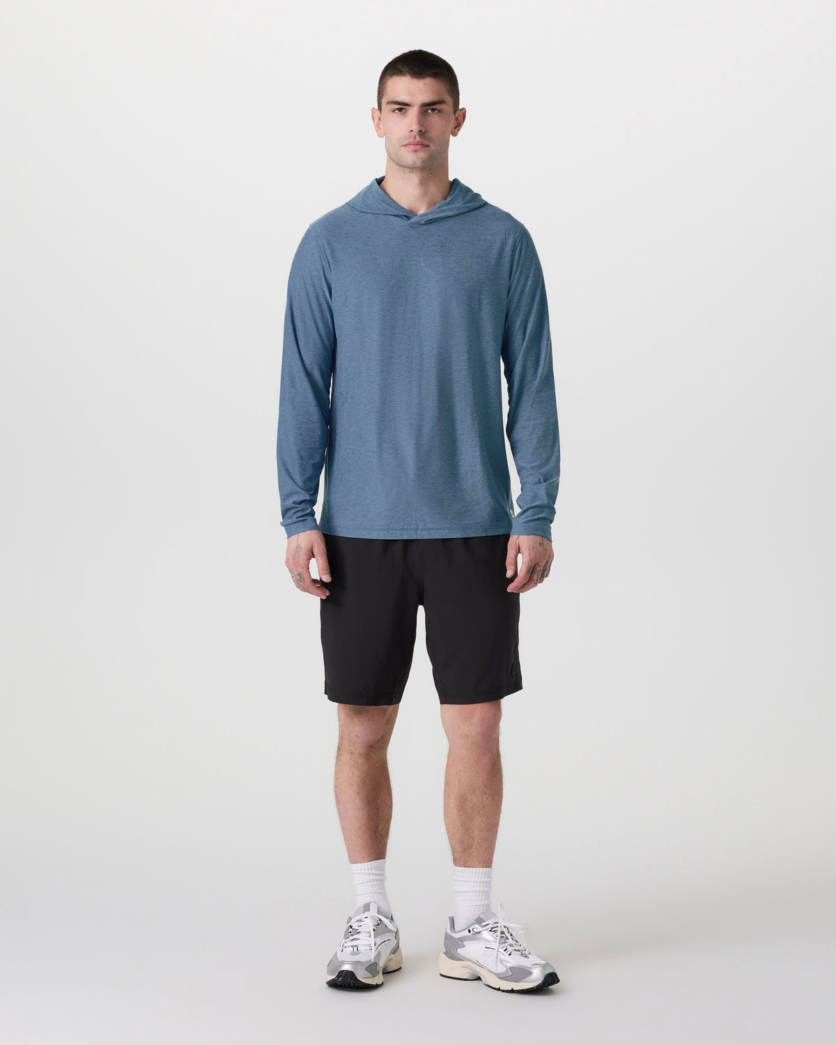 Strato Tech Hoodie Men's Pool Blue Workout Hoodie - Vuori