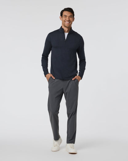 Ponto Half Zip Mock Neck Ink Heather - Vuori