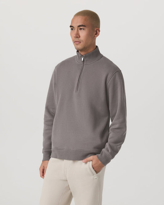 Seaside 1/2 Zip Classic Men's Cavern Grey Pullover - Vuori