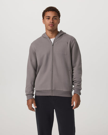 Seaside Full Zip 2.0 Men's Cavern Grey Full Zip Hoodie - Vuori
