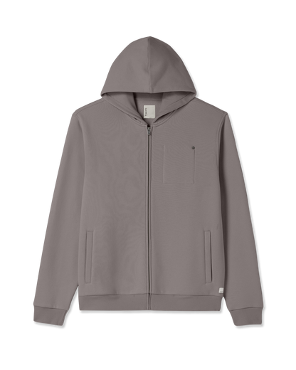 Seaside Full Zip 2.0 Men's Cavern Grey Full Zip Hoodie - Vuori