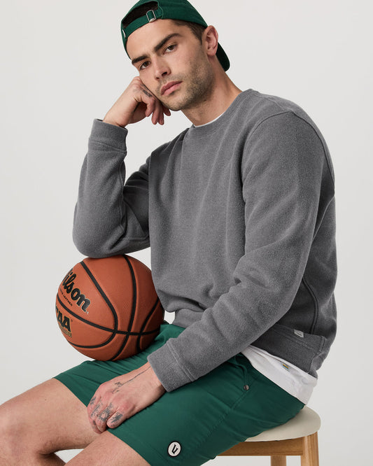Beach Fleece Crew Men's Pinecone Heather Crewneck - Vuori