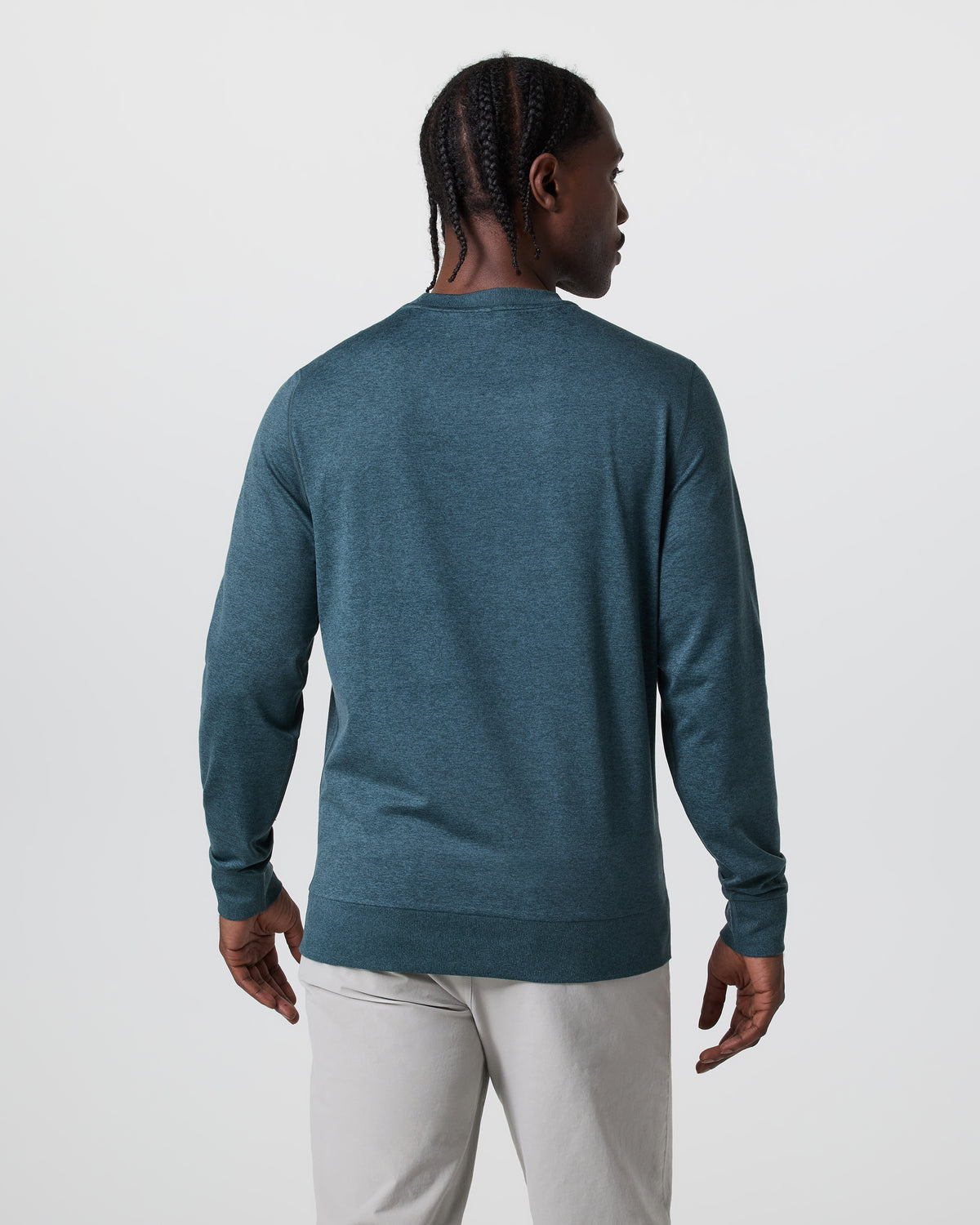 Ponto Performance Crew Deep Sea Heather Pullover - Vuori