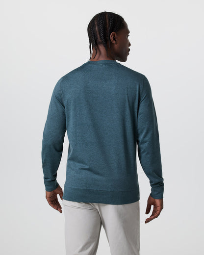 Ponto Performance Crew Deep Sea Heather Pullover - Vuori