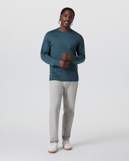 Ponto Performance Crew Deep Sea Heather Pullover - Vuori