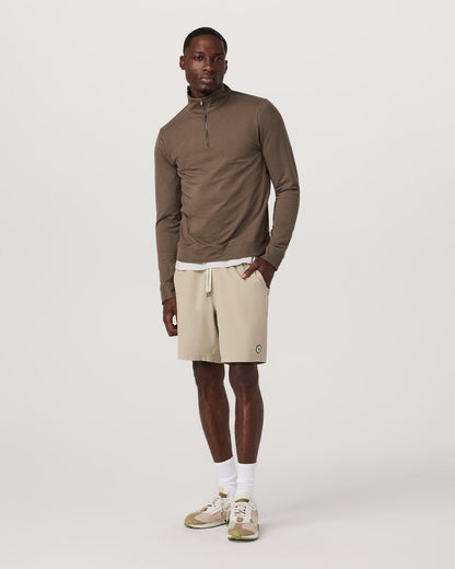 Coronado 1/2 Zip Men's Espresso Heather Pullover - Vuori