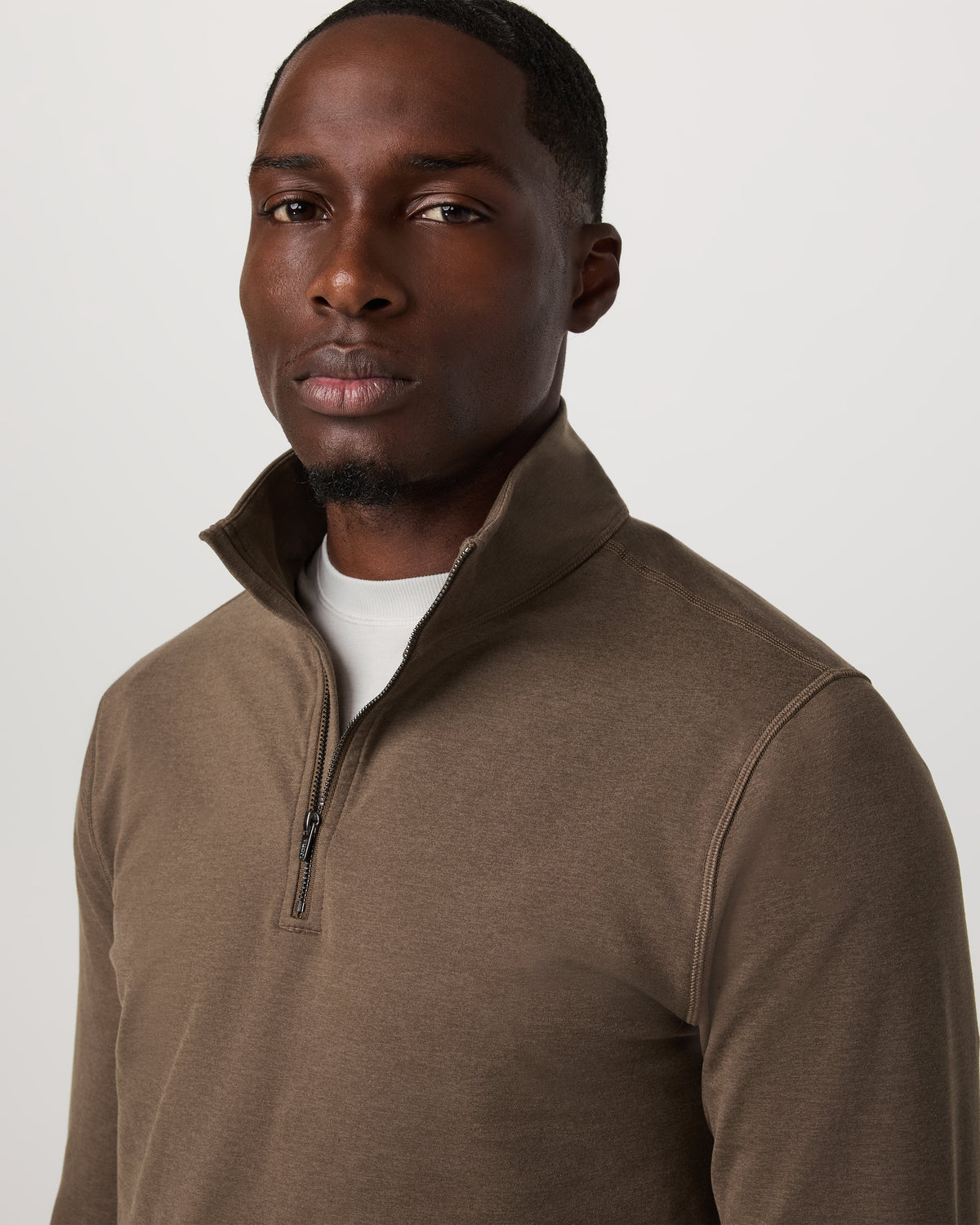 Coronado 1/2 Zip Men's Espresso Heather Pullover - Vuori