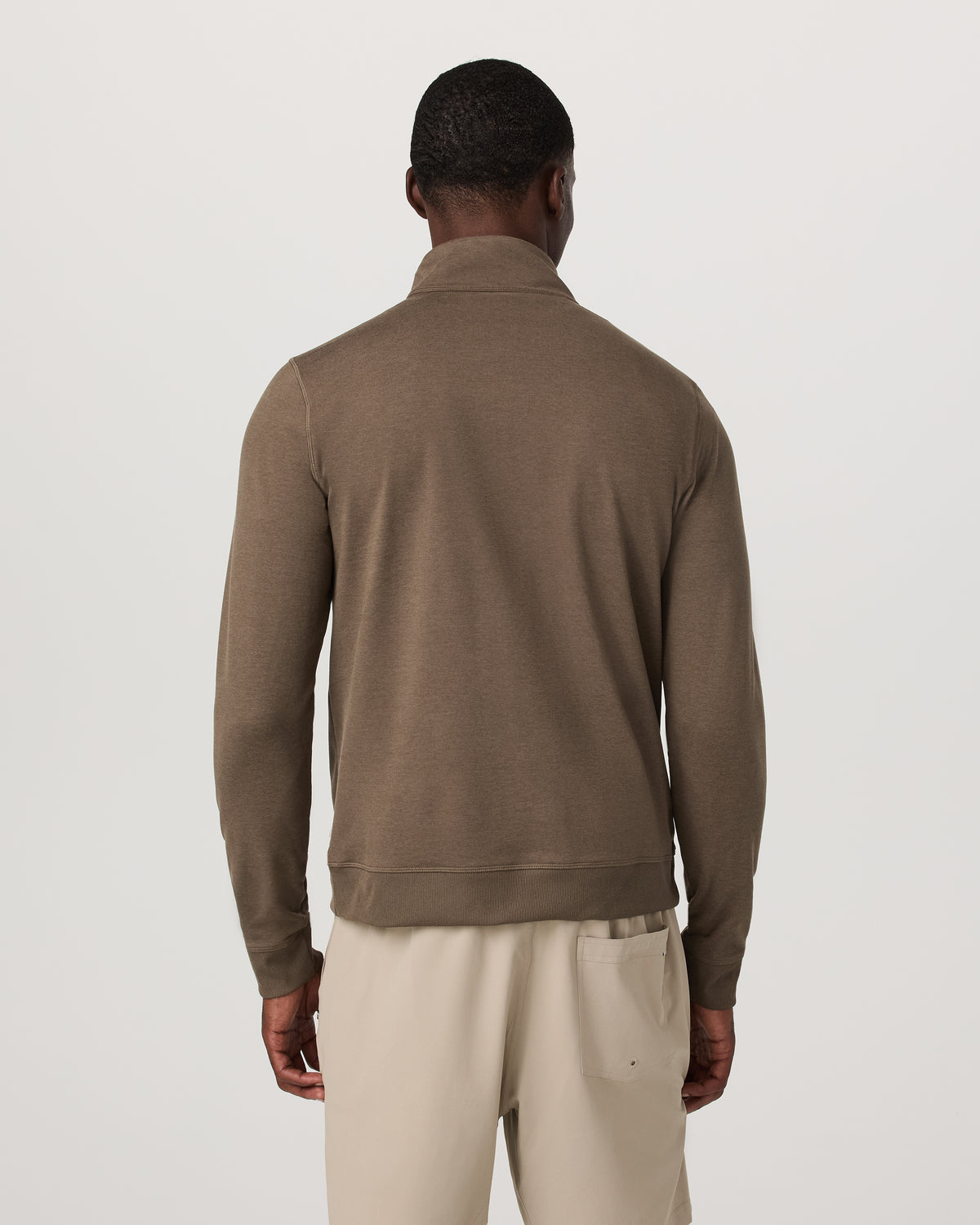 Coronado 1/2 Zip Men's Espresso Heather Pullover - Vuori