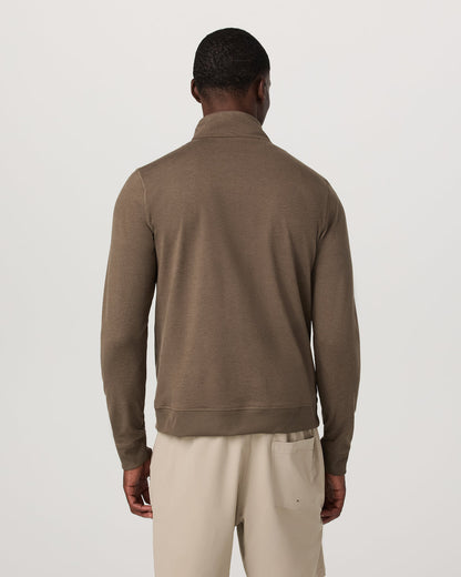 Coronado 1/2 Zip Men's Espresso Heather Pullover - Vuori