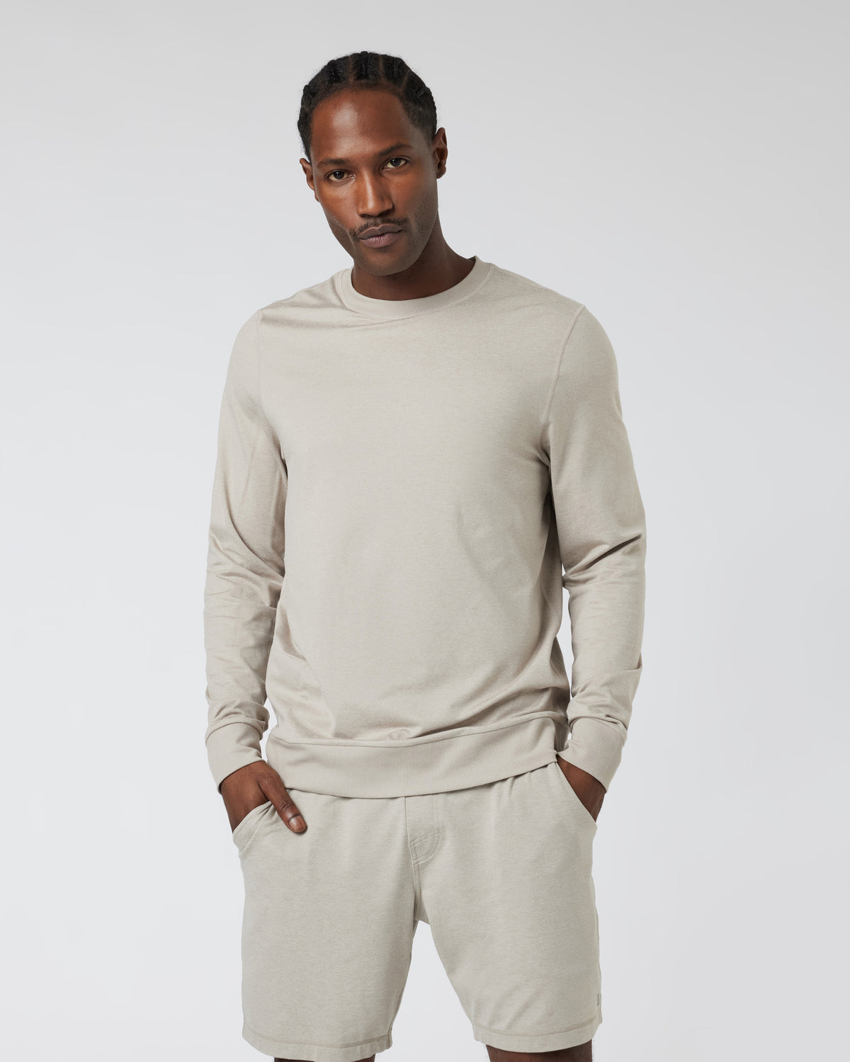 Ponto Performance Crew Dark Salt Heather Pullover - Vuori