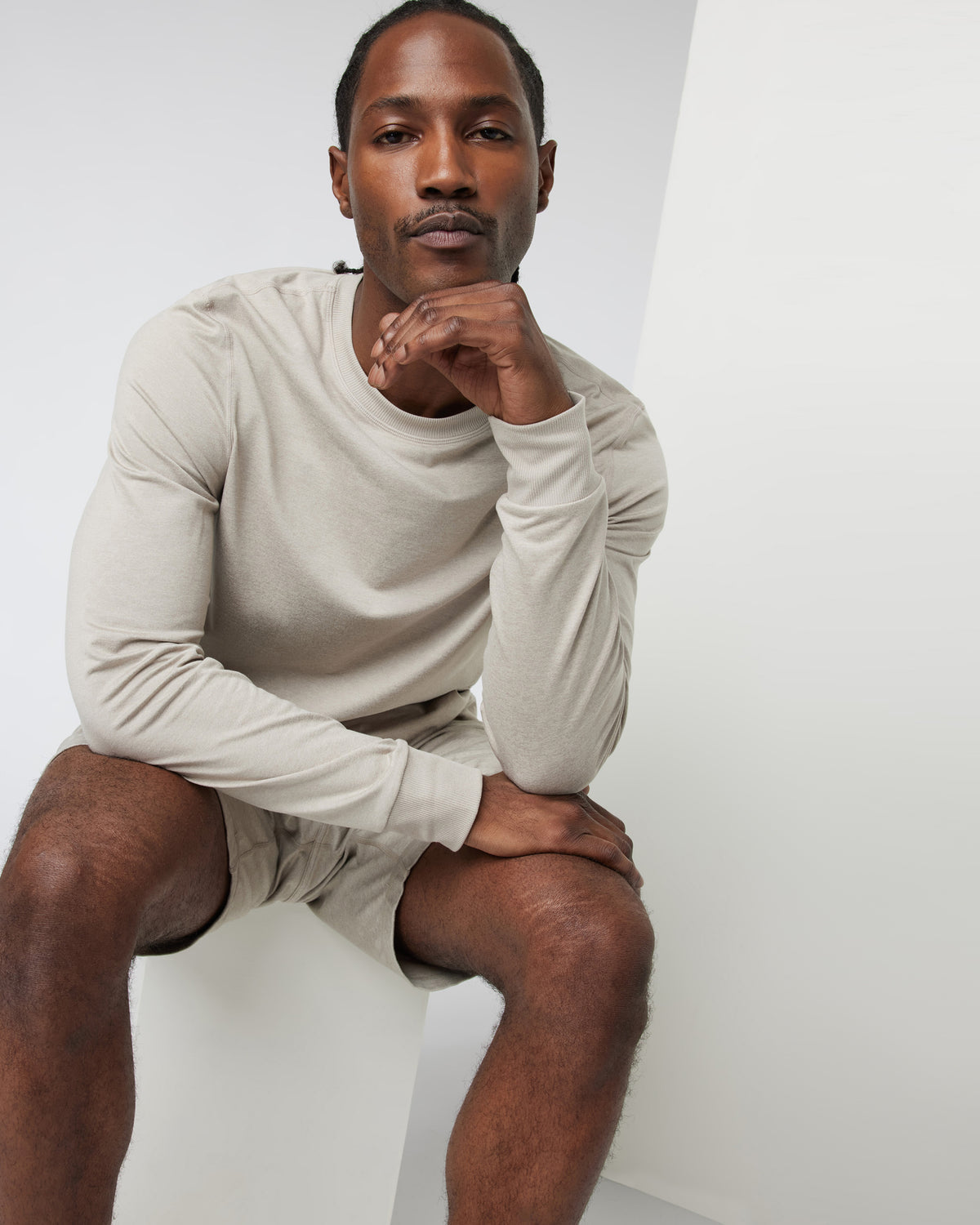 Ponto Performance Crew Dark Salt Heather Pullover - Vuori