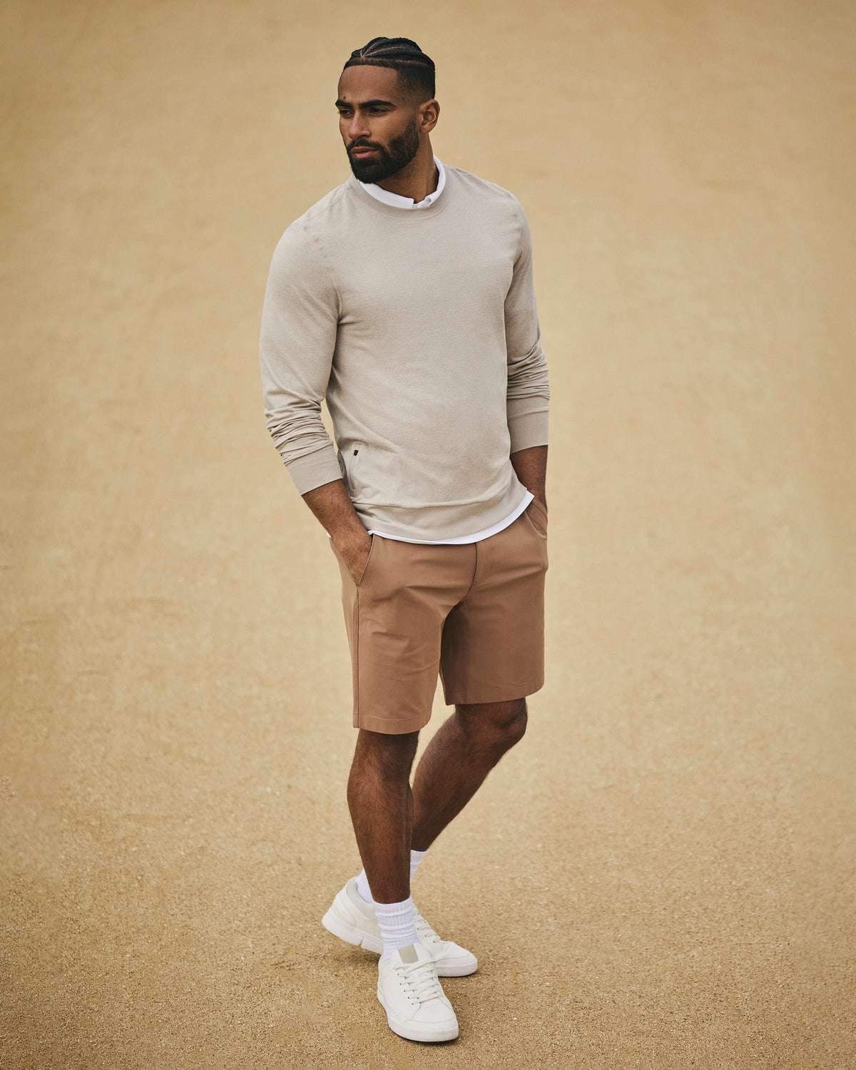 Ponto Performance Crew Dark Salt Heather Pullover - Vuori