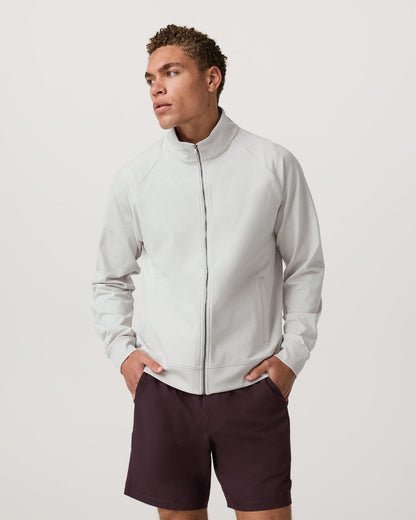 Coronado Novelty Full Zip Salt Heather Mock Neck Jacket - Vuori