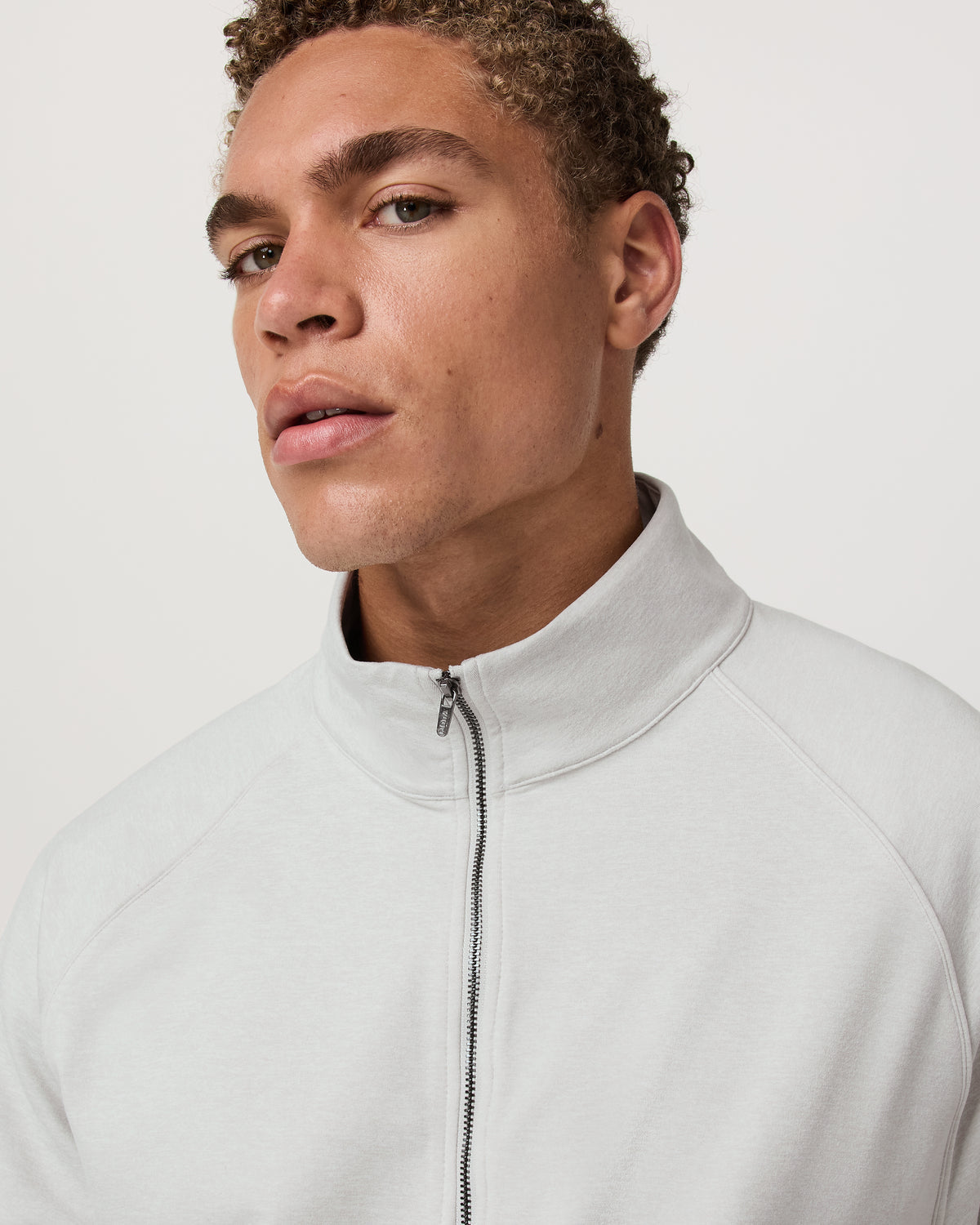 Coronado Novelty Full Zip Salt Heather Mock Neck Jacket - Vuori