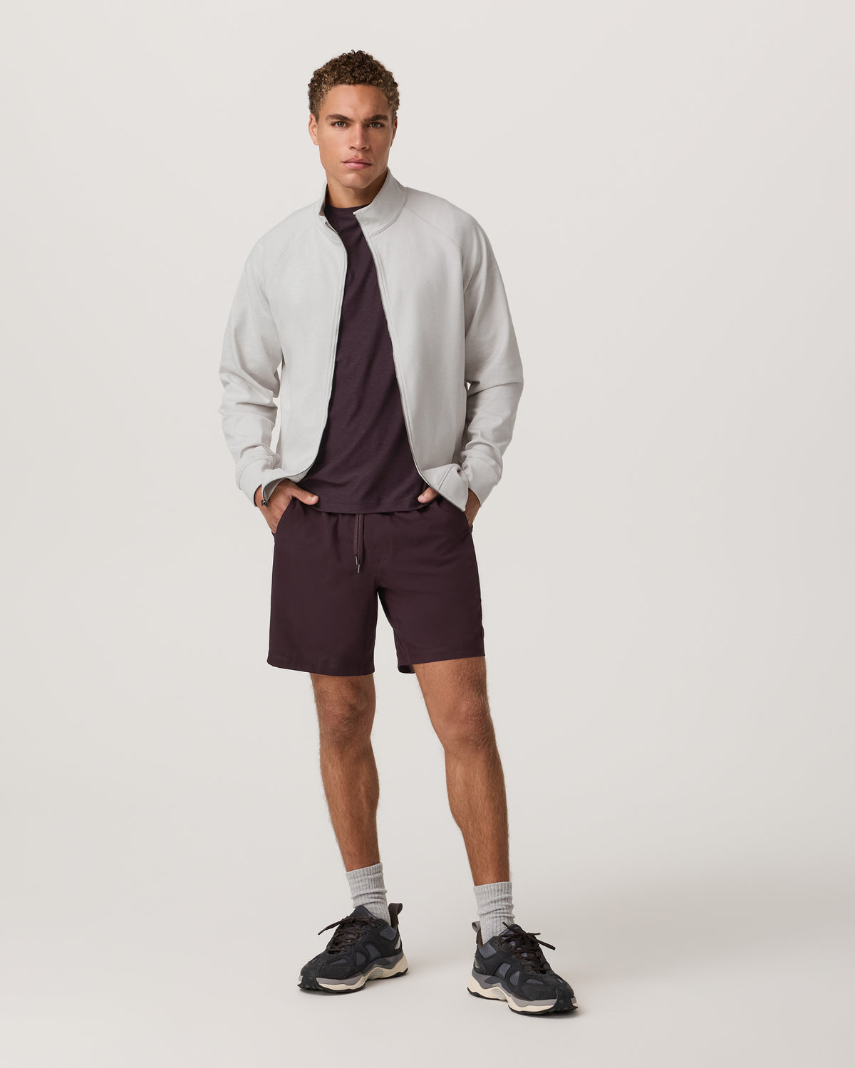 Coronado Novelty Full Zip Salt Heather Mock Neck Jacket - Vuori