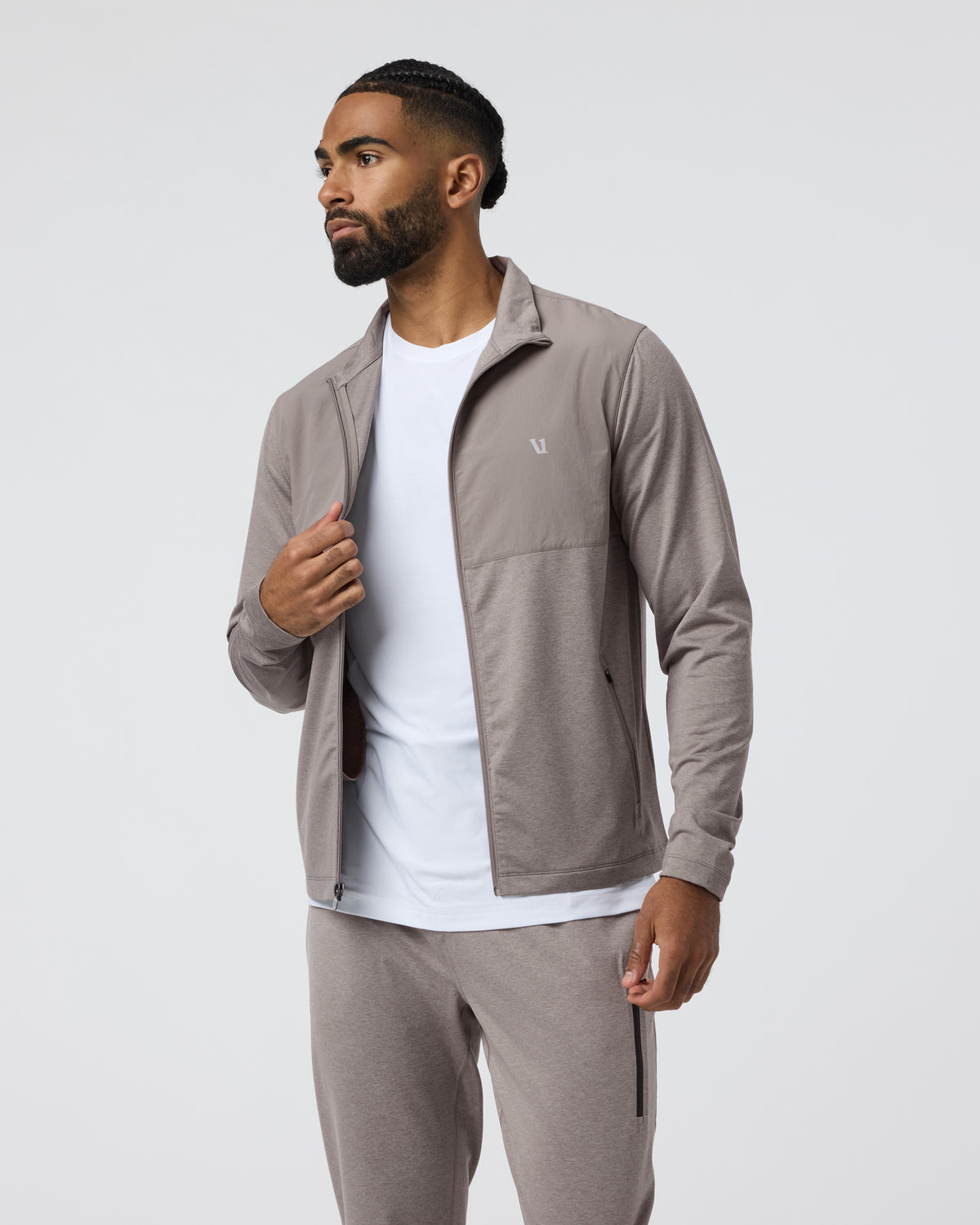 Sunday Element Track Jacket Mocha Heather - Vuori