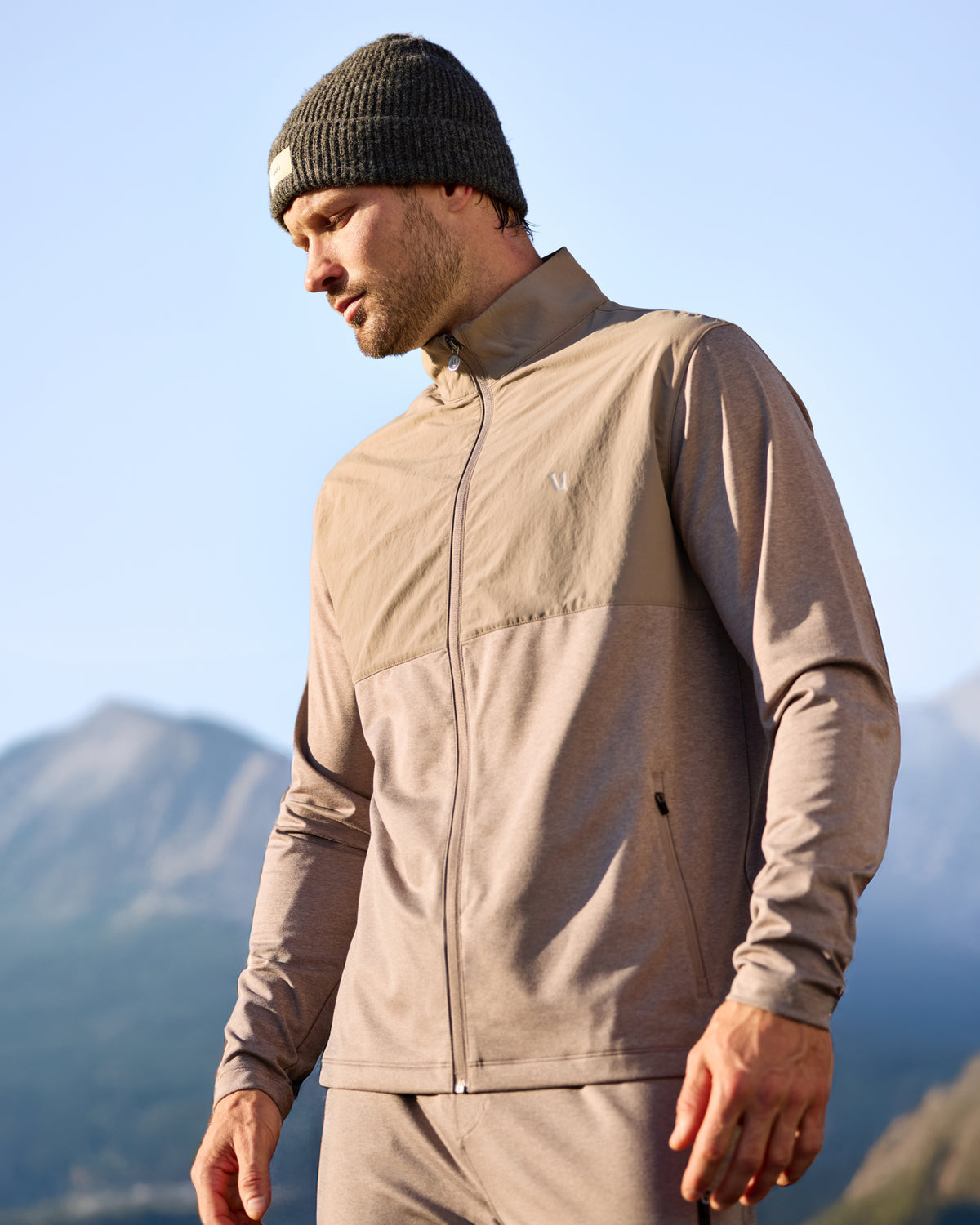 Sunday Element Track Jacket Mocha Heather - Vuori
