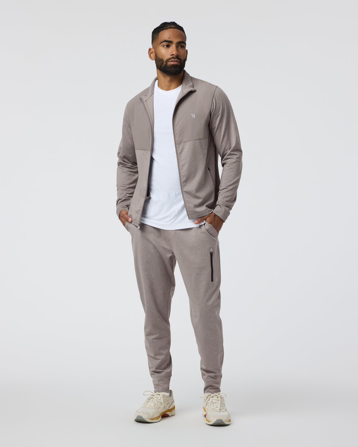 Sunday Element Track Jacket Mocha Heather - Vuori