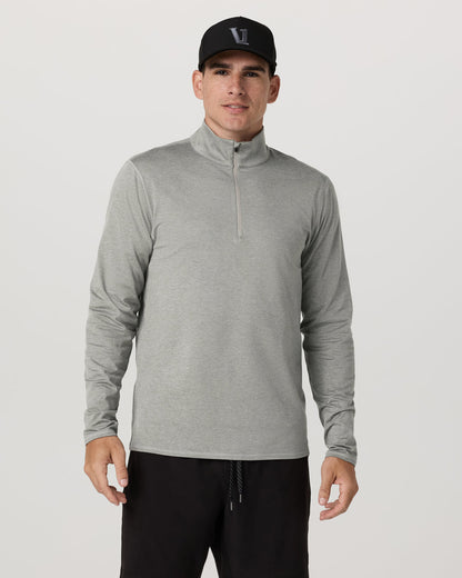 Ponto 1/2 Zip Mock Neck Men's Driftwood Heather Top - Vuori