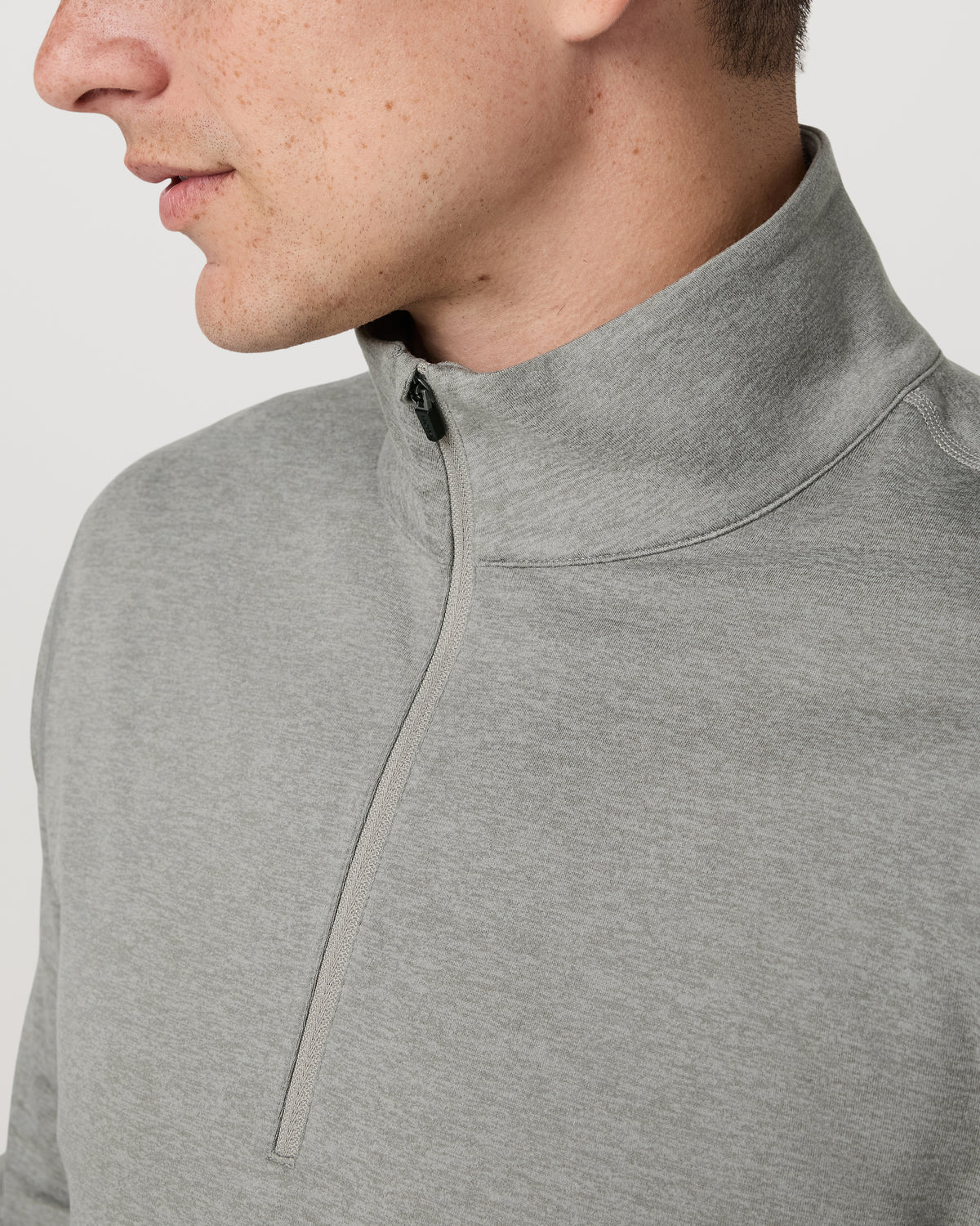 Ponto 1/2 Zip Mock Neck Men's Driftwood Heather Top - Vuori