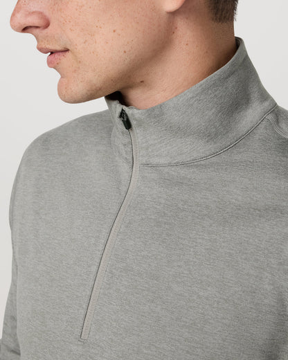 Ponto 1/2 Zip Mock Neck Men's Driftwood Heather Top - Vuori