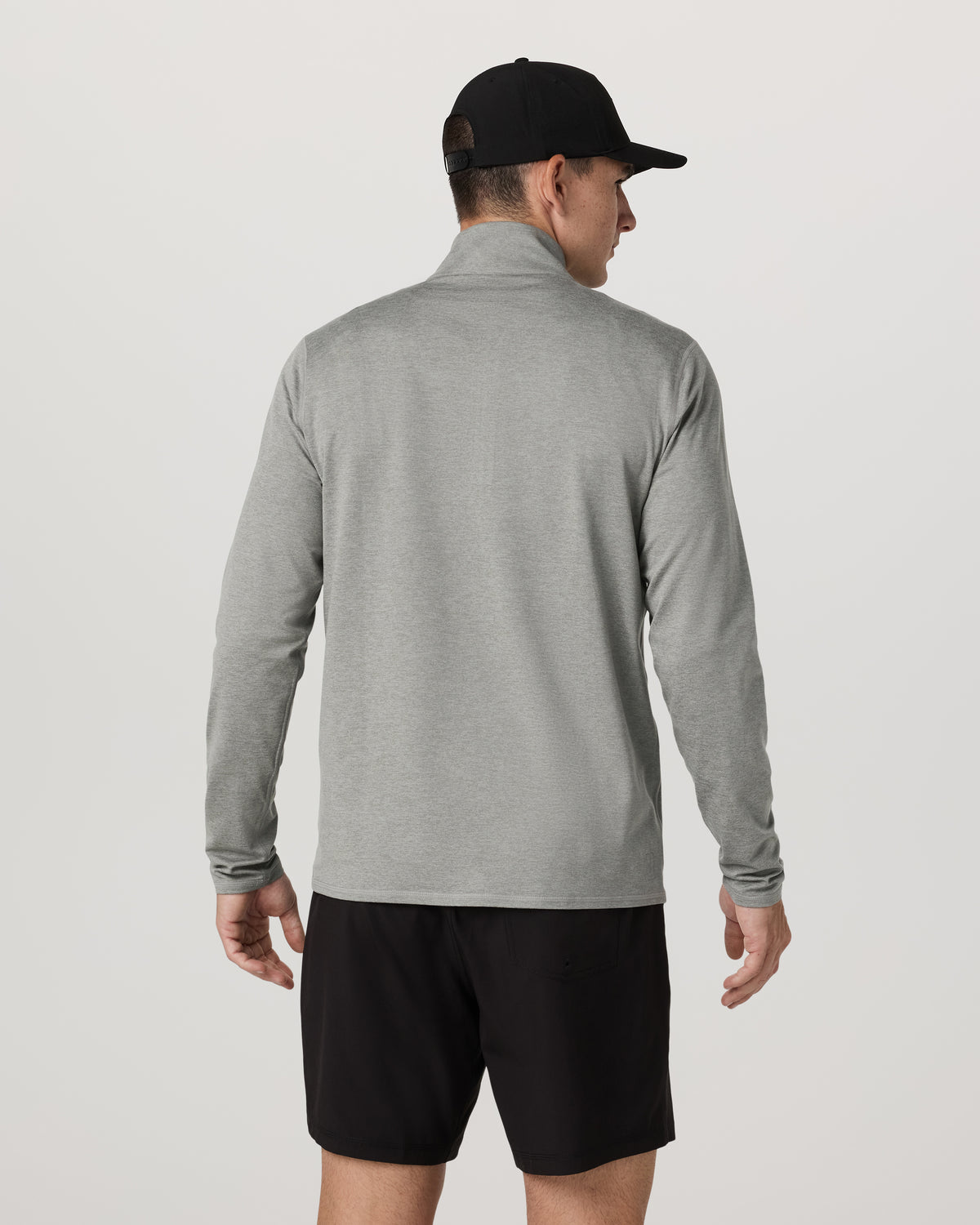 Ponto 1/2 Zip Mock Neck Men's Driftwood Heather Top - Vuori