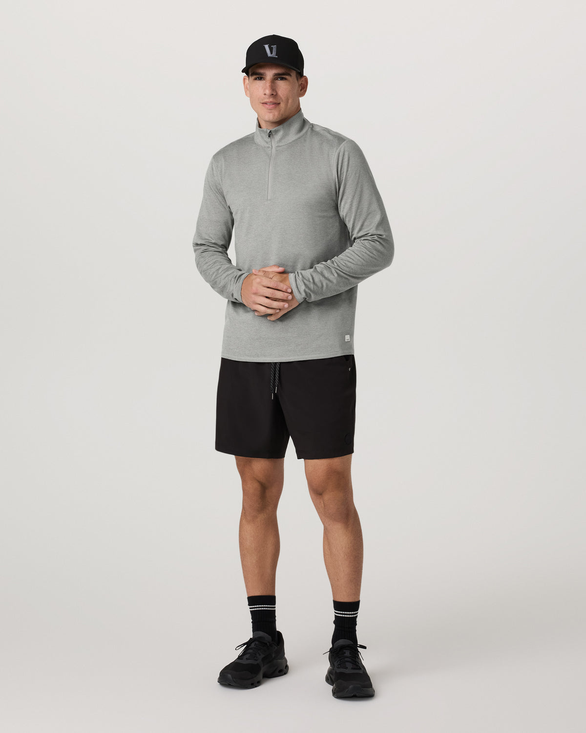 Ponto 1/2 Zip Mock Neck Men's Driftwood Heather Top - Vuori