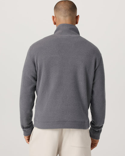 Beach Fleece 1/2 Zip - Relaxed Pinecone Heather Pullover - Vuori