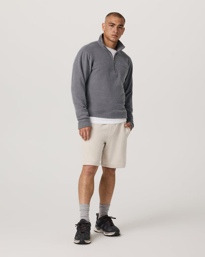 Beach Fleece 1/2 Zip - Relaxed Pinecone Heather Pullover - Vuori