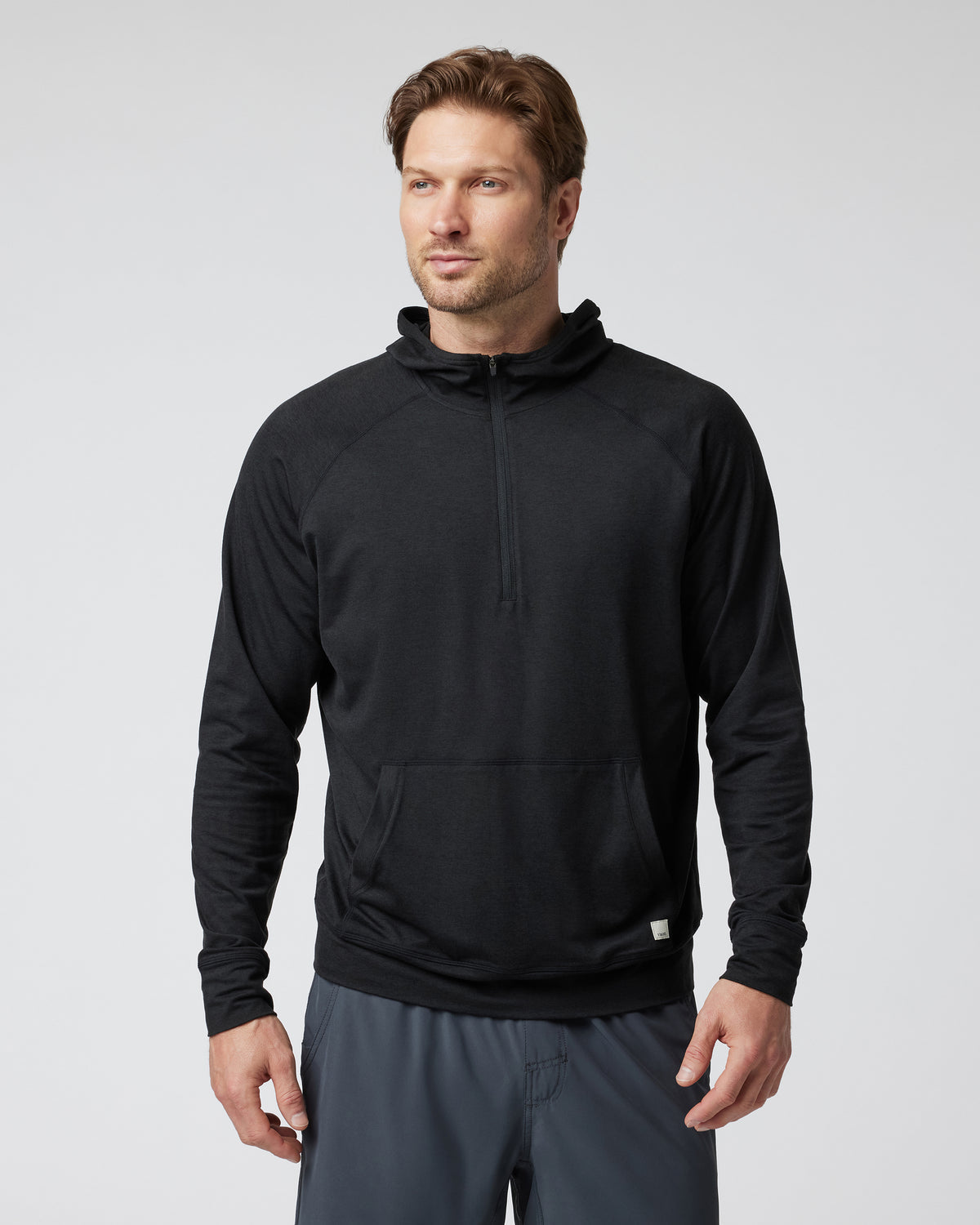 Ponto Performance Half Zip Hoodie Men's Black Half Zip - Vuori