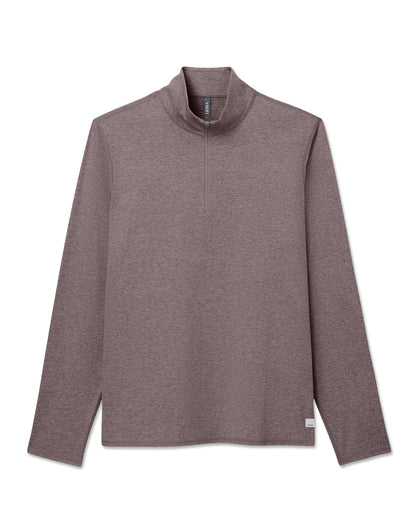 Ponto 1/2 Zip Mock Neck Men's Huckleberry Heather Top - Vuori
