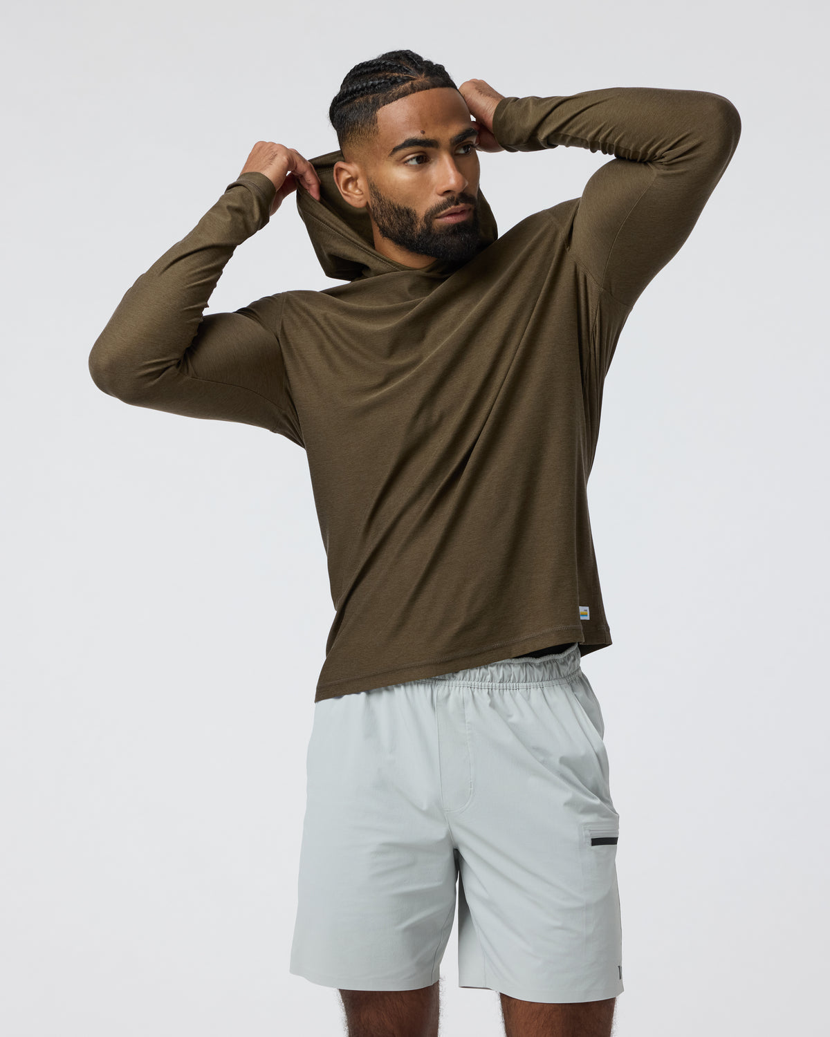 Strato Tech Hoodie Men's Moss Green Workout Hoodie - Vuori