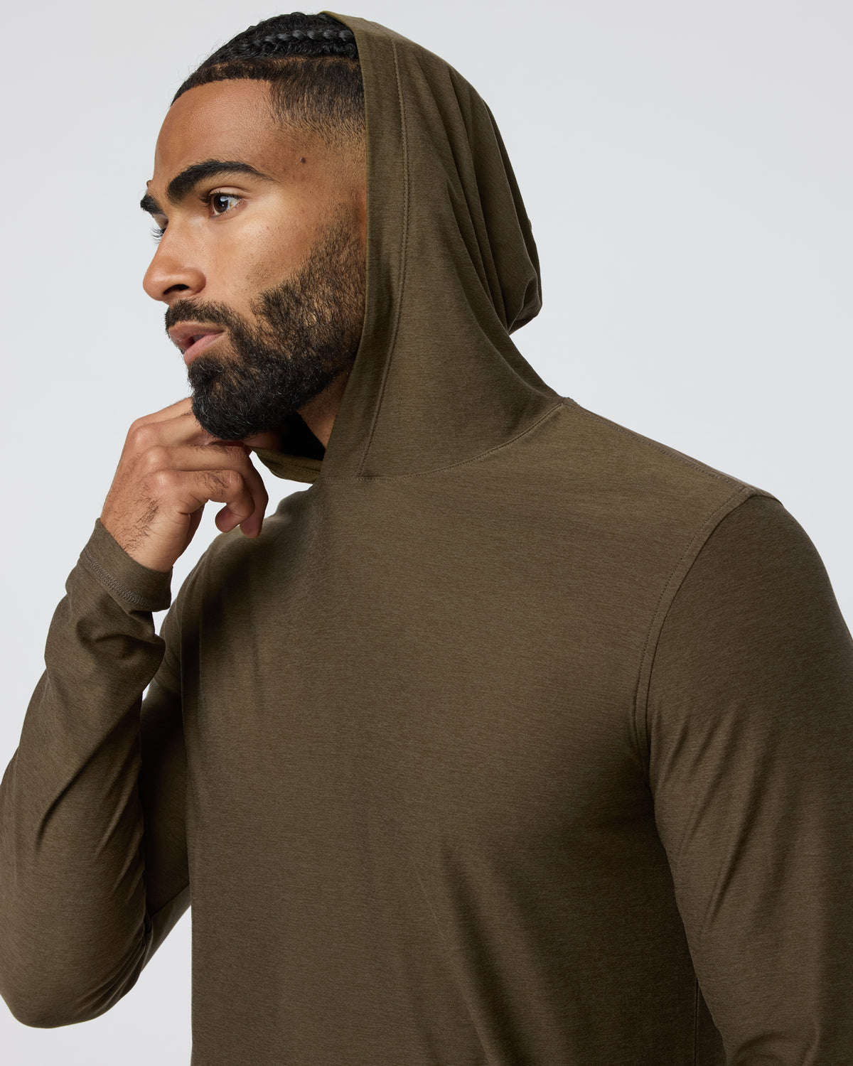Strato Tech Hoodie Men's Moss Green Workout Hoodie - Vuori