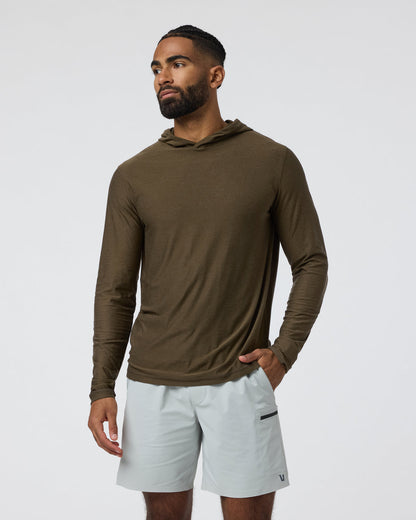 Strato Tech Hoodie Men's Moss Green Workout Hoodie - Vuori