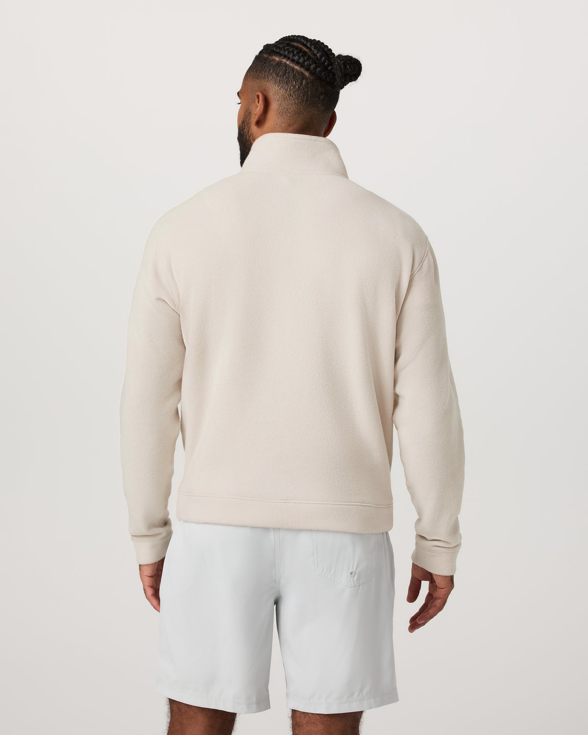 Beach Fleece 1/2 Zip - Relaxed Bone Heather Pullover - Vuori