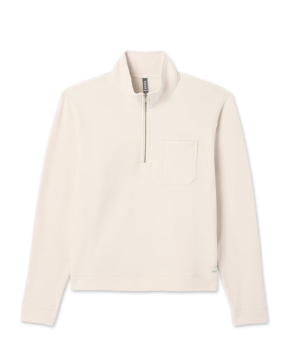 Beach Fleece 1/2 Zip - Relaxed Bone Heather Pullover - Vuori