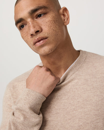 Berik Cashmere Sweater Men's Oatmeal Heather Sweater - Vuori
