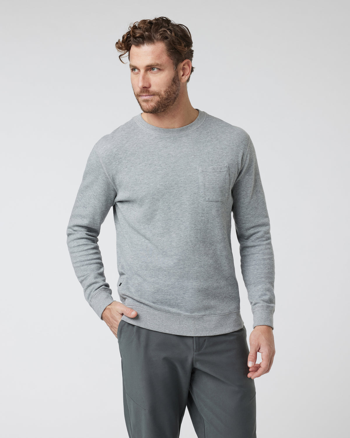 Jeffreys Pullover Heather Grey Pullover Clothing - Vuori