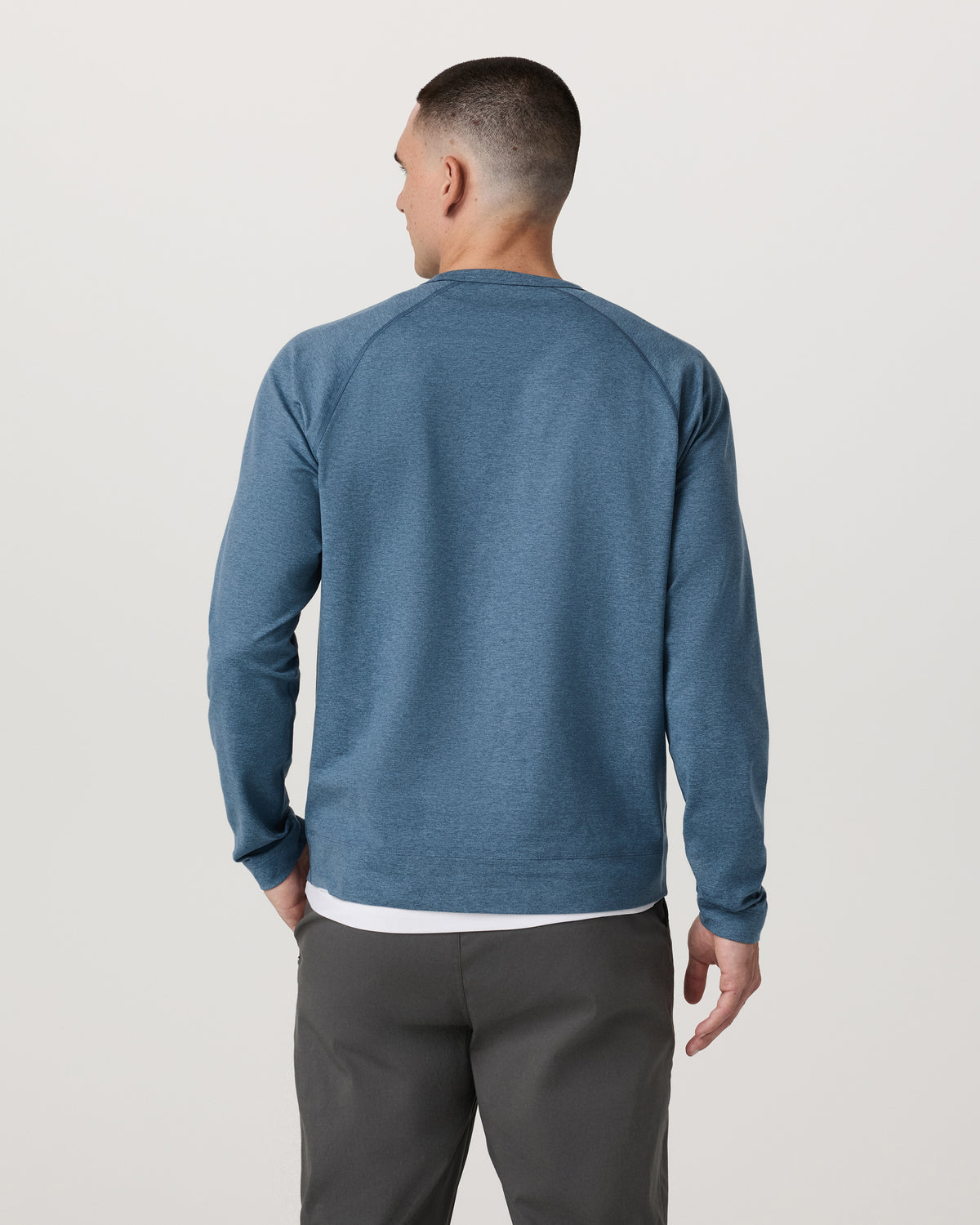 Coronado Crew - Relaxed Fit Pool Blue Heather Crewneck - Vuori