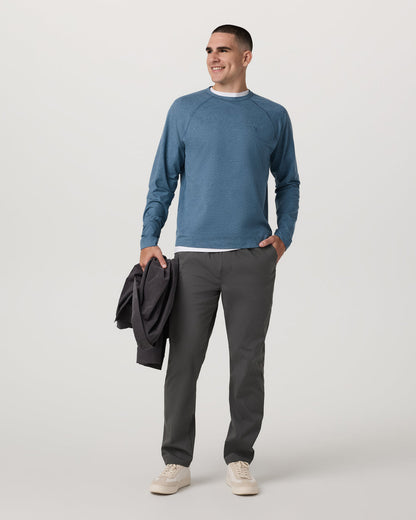 Coronado Crew - Relaxed Fit Pool Blue Heather Crewneck - Vuori