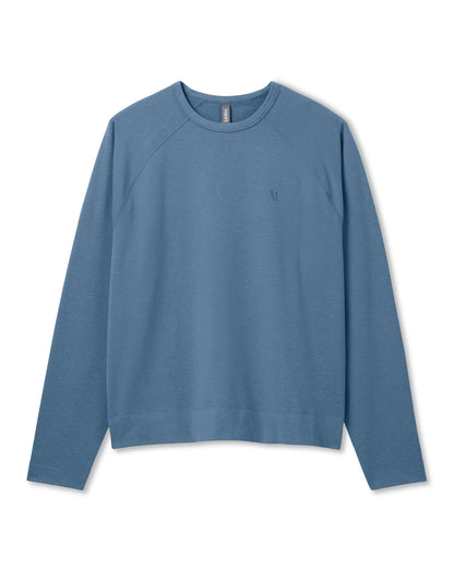 Coronado Crew - Relaxed Fit Pool Blue Heather Crewneck - Vuori