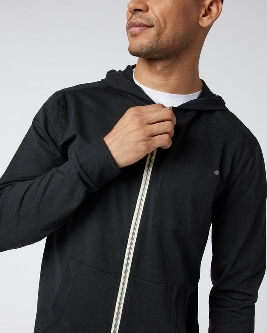 Coronado Hoodie Men's Black Zip Up Hoodie - Vuori