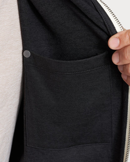 Coronado Hoodie Men's Black Zip Up Hoodie - Vuori